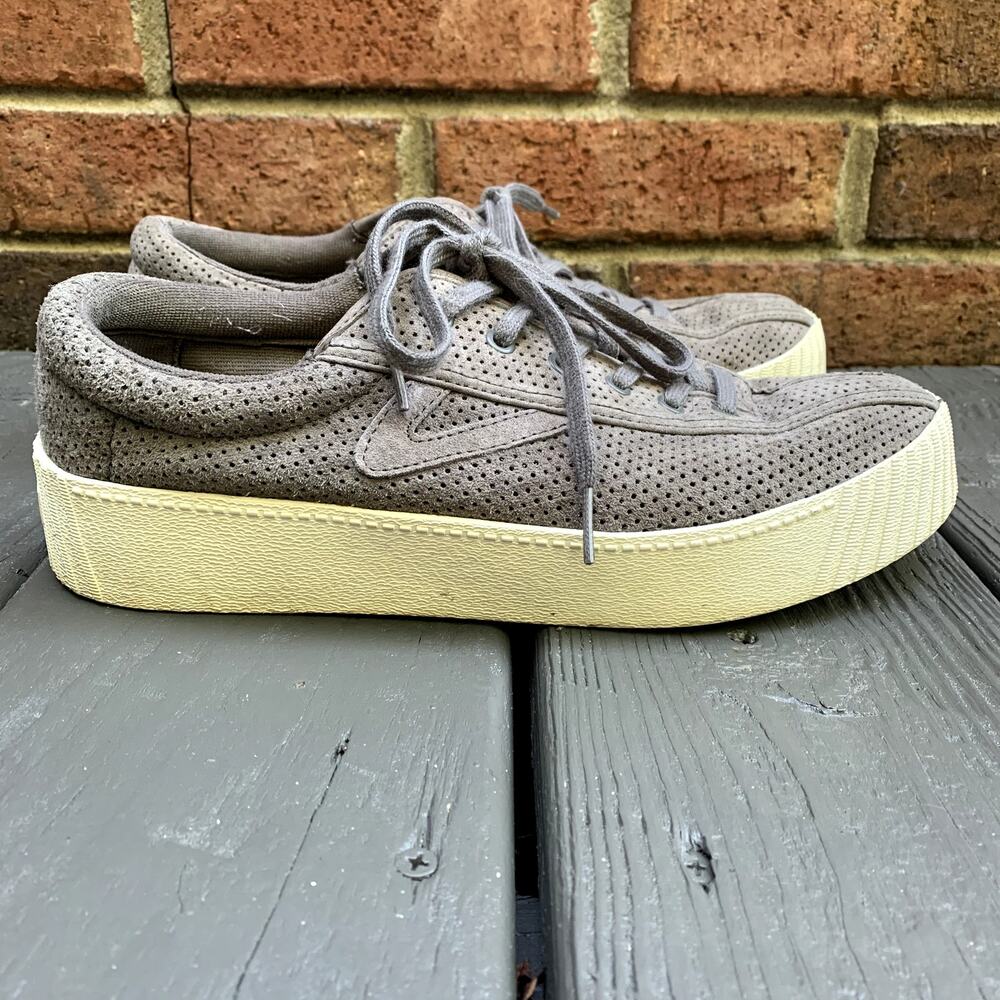 Tretorn Nylite Bold Platform Nubuck Sneakers Womens Gray Suede Casual Athletic 9 - Picture 2 of 7